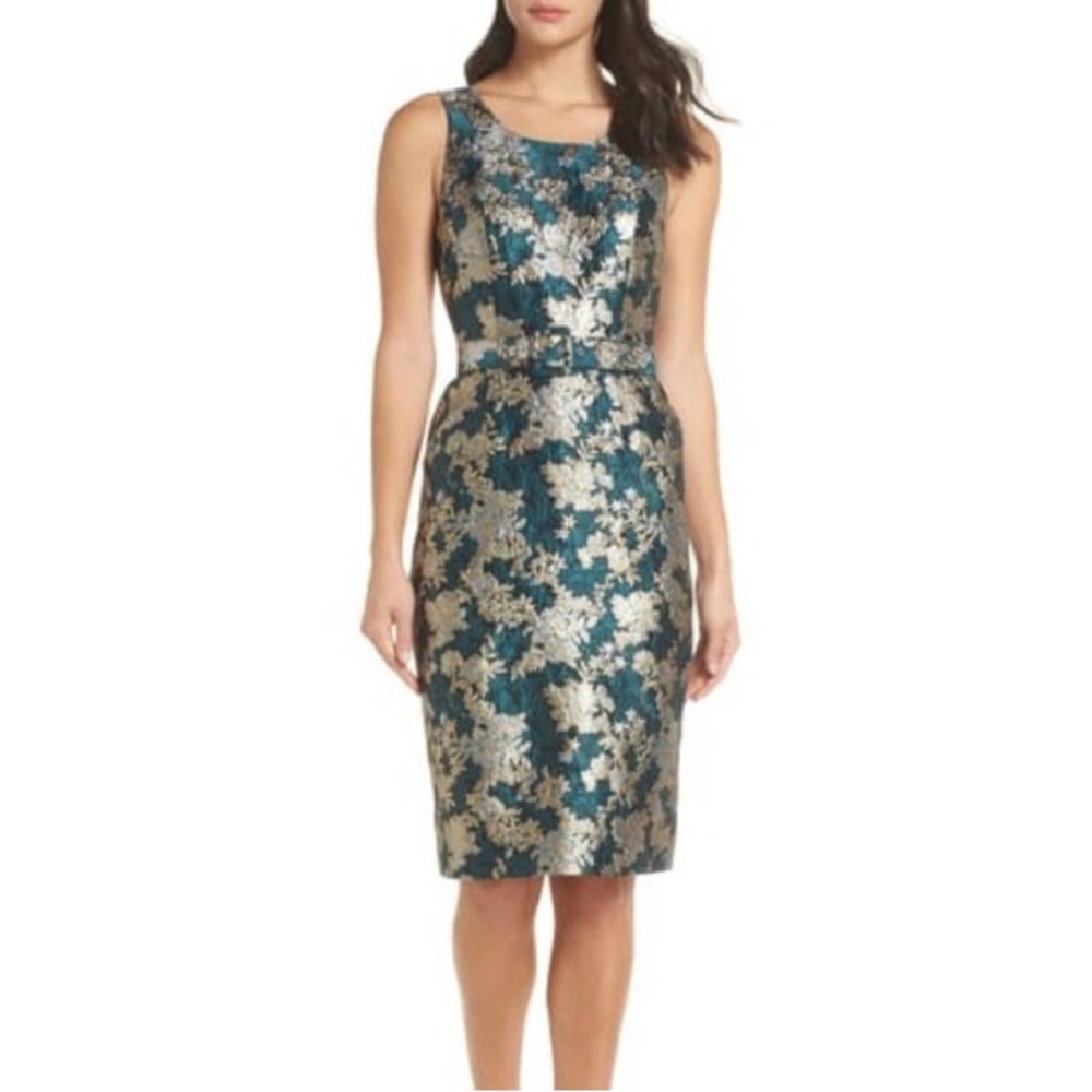 Charles Henry Elegant NWT Sleeveless Metallic Belted Dress‎ Size XS